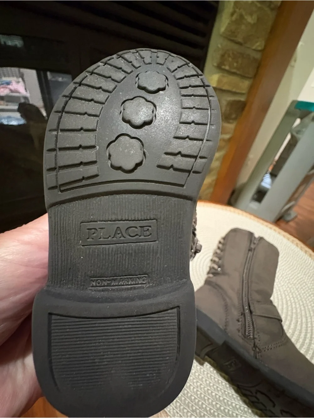 Children’s Place Toddler Sz 6 Dark Gray Tall Mid-Calf Buckle Boots with Side Zip